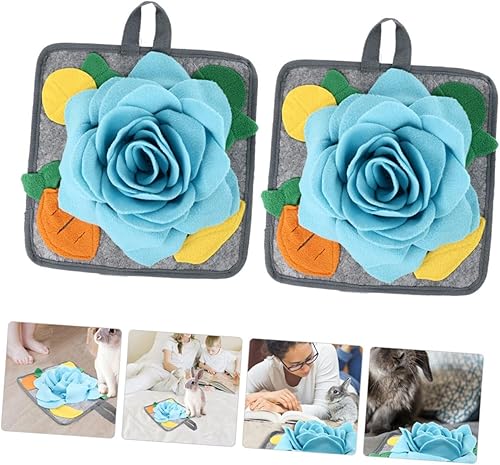 Miniatura 3 de POPETPOP Alfombrilla de olfateo de conejo, juguete de rompecabezas, alfombrilla de olfateo para cachorros, tapete de forraje para cachorros, cojín