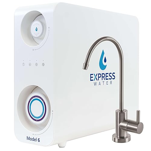 Miniatura 8 de Express Water Sistema de ósmosis inversa sin tanque 600 GPD - Sistema de filtro de agua de ósmosis inversa 21 puro para drenar, fácil de instalar,