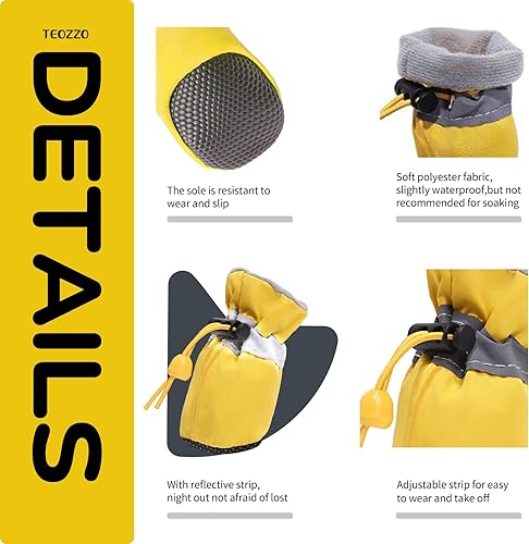 Miniatura 5 de Zapatos para perro, botas y protector de patas, suela antideslizante, botines de invierno para perros con correas reflectantes, botas de nieve para