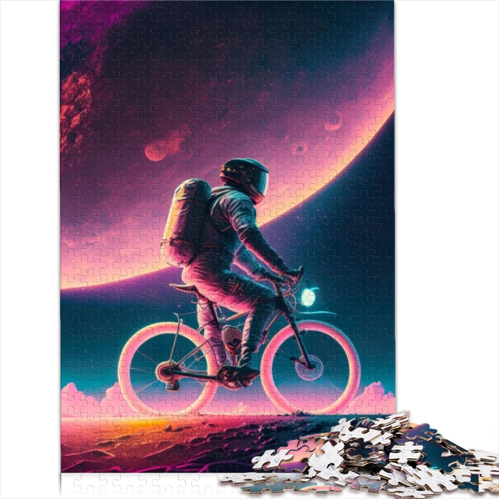 Puzzle Giochi Cycling_Space_Astronaut Puzzle 1000 pezzi Puzzle in legno per adulti Puzzle per bambini e adulti dai 9 anni in su 1000 pezzi （50x75 cm）