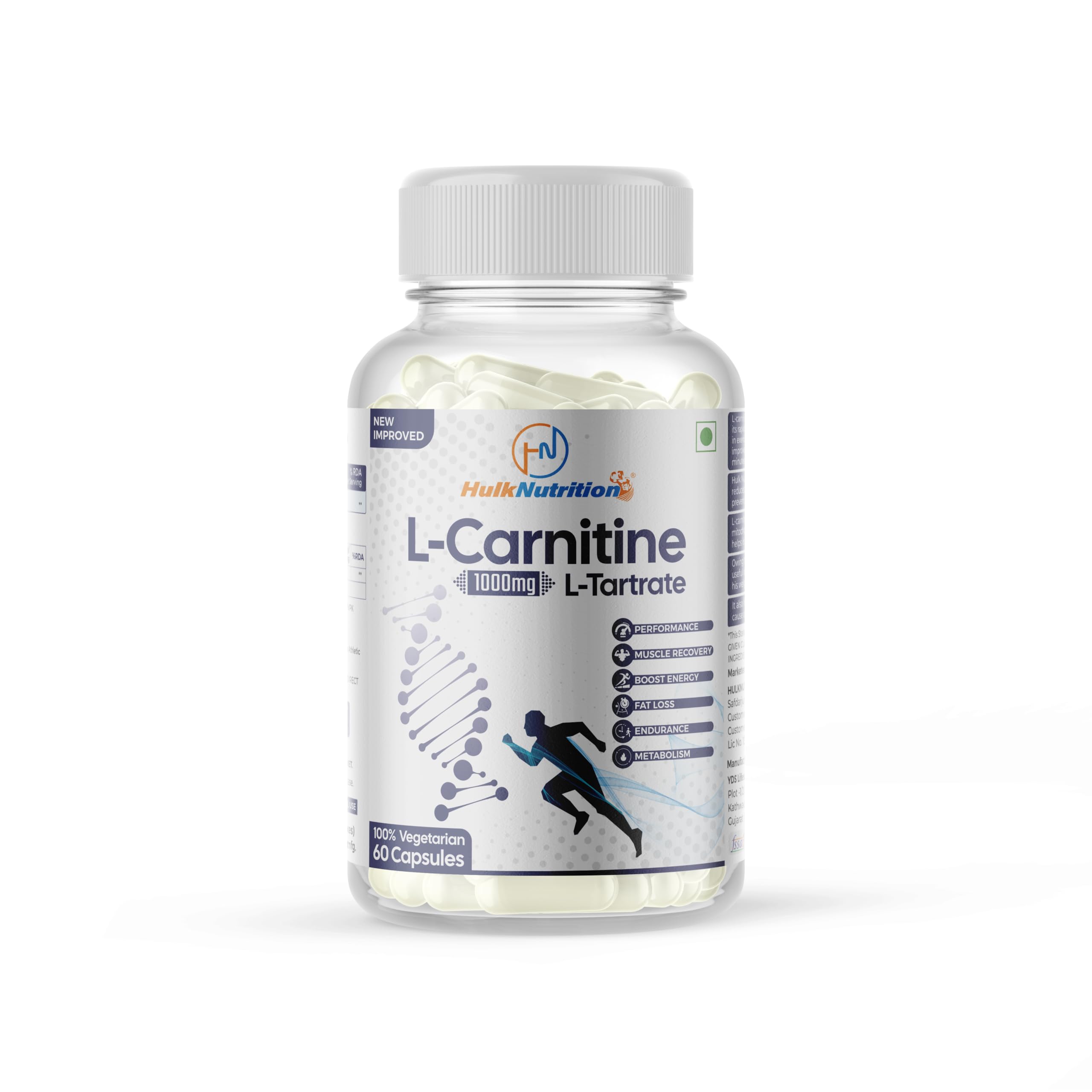 Hulk Nutrition Performance L-Carnitine L-Tartrate | 60 Capsules | Burns Fat For Muscle Growth | Maximises Recovery | Aids in Healthy Weight Loss | Reduces Soreness & Fatigue | Purest Form, Amino Acid, Fitness Support | 1000mg Capsules for Men & Women (B0CM66ZHWC) Amazon Price History, Amazon Price Tracker
