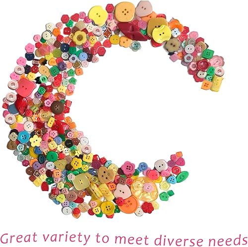 Miniatura 10 de NiidodKatzi 600-700 botones redondos de resina de varios tamaños para manualidades, costura, manualidades, pintura manual de botones, botones de