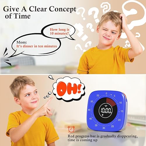 Miniatura 3 de Shintrend Temporizador visual para niños recargable temporizador digital de cuenta regresiva de 60 minutos, temporizadores silenciosos para escuela,