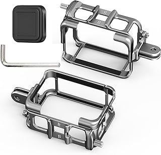 JOYSOG Aluminum Frame Cage for Insta360 Ace/Ace Pro Action Camera Protective Cage Case with Silicone Lens Cap & Quick Release 1/4