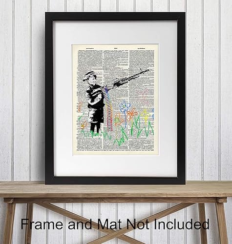 Miniatura 2 de Crayon Gun Banksy Dictionary Page Wall Art, 8x10 Street Art Photo - Gift for Graffiti, Mural Fans - Home Decor Picture, Decoration for Kids, Boys