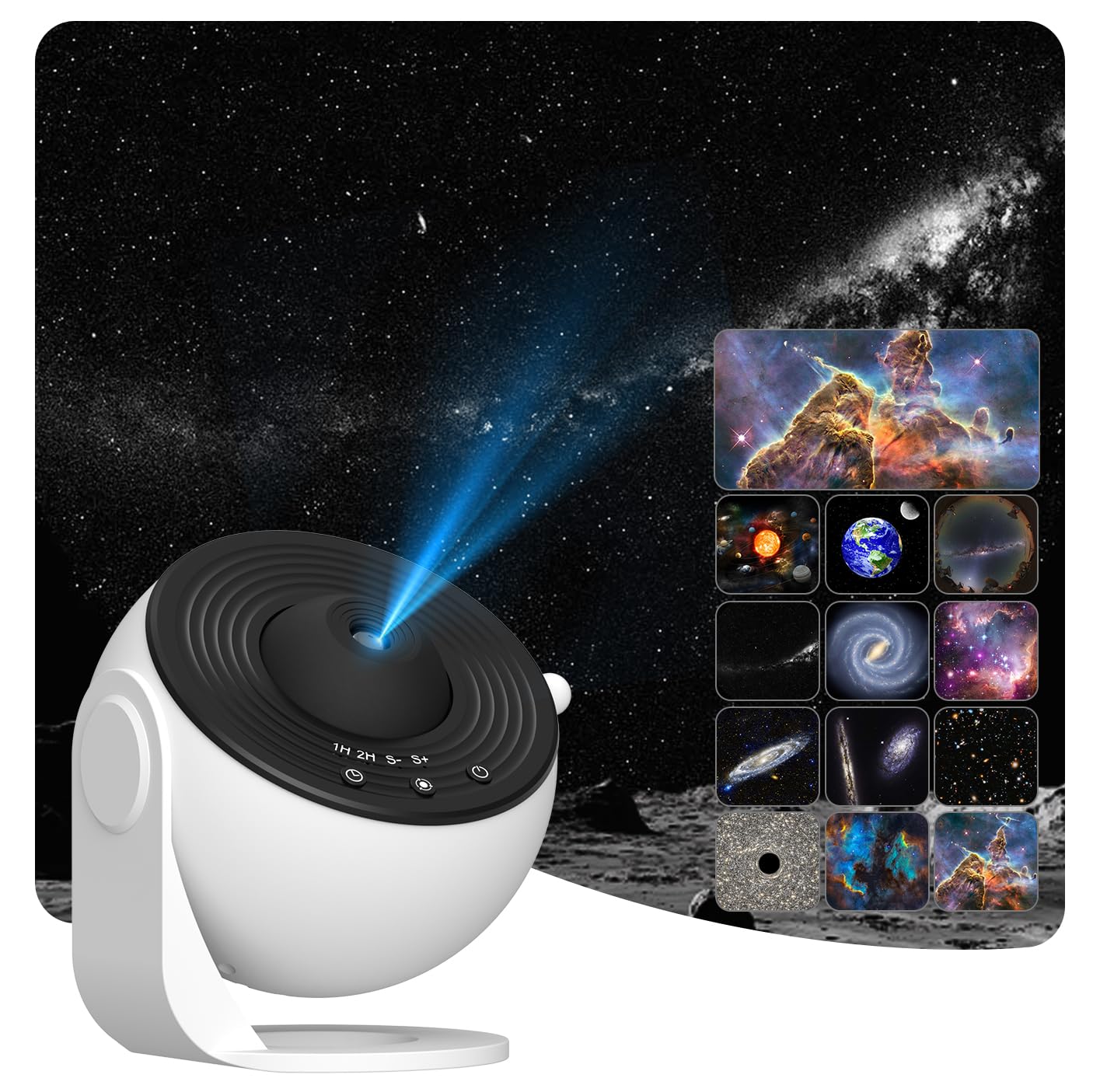 Star Projector HD Image Large Projection Area LED Night Light for Bedroom, Planetarium Galaxy Light for Kids With 4K Replaceable 12 Galaxy Discs
