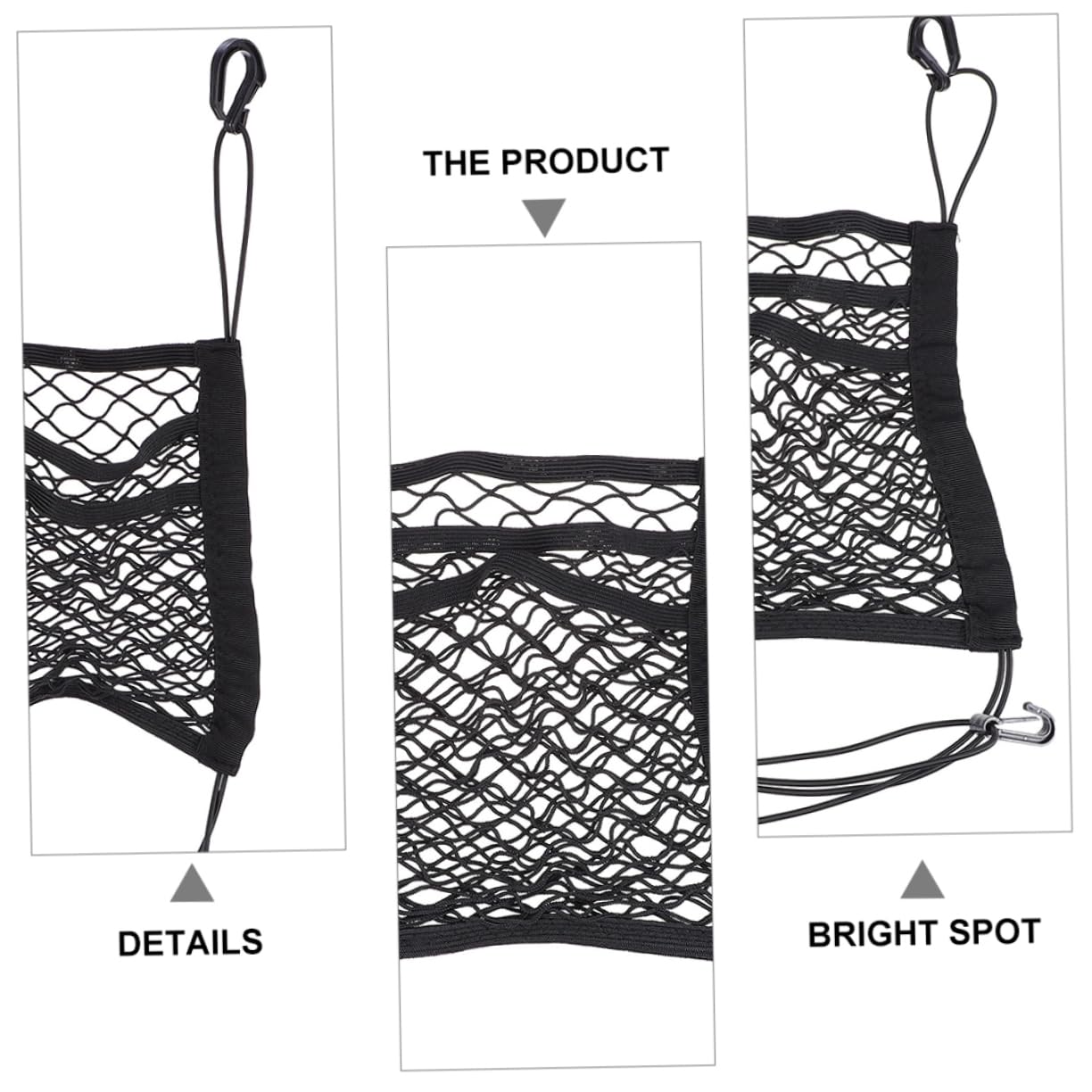 Ciieeo Elastic Car Seat Net Pockets Pack Mesh Storage Bag Holders for Vehicle Simple Install Pet Barrier