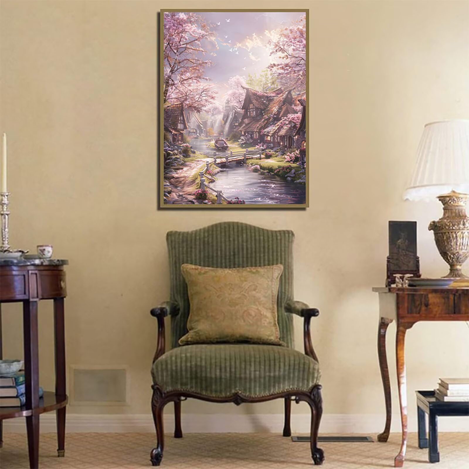 5D DIY DIY Diamentowe Malarstwo Domy Kompletny Zestaw Krajobrazowy, Kryształowe Hobby Diament Kreatywne Dorośli, Haft krzyżykowy Rzemiosło, Koraliki Koraliki na prezent 100 x 135 cm Z-4879