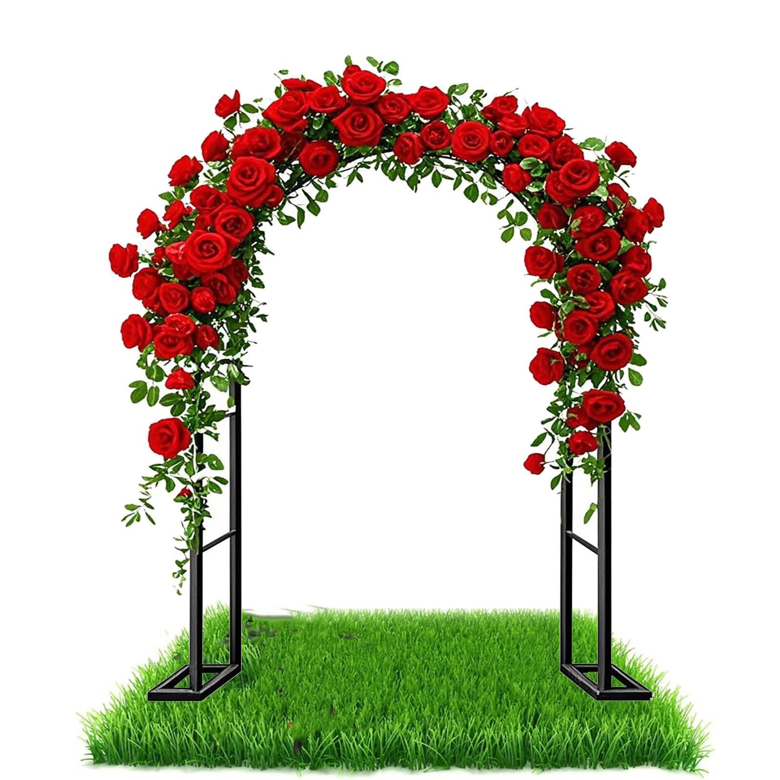 Enrejado de arco de jardín de acero de 240 cm para rosales y enredaderas