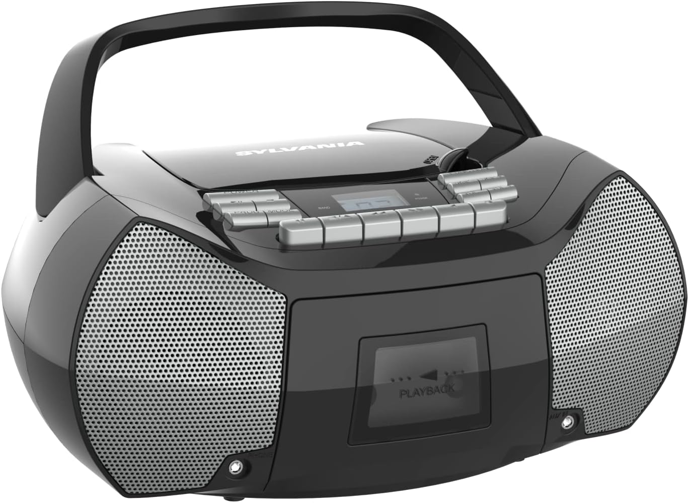 SYLVANIA SRCD286SLVRBLK Portable CD Radio Boom Box