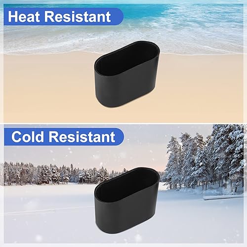 Miniatura 3 de Protectores ovalados para patas de muebles de 1.57 x 0.79 pulgadas, paquete de 24 tapas negras para patas de silla, protectores de suelo de madera,