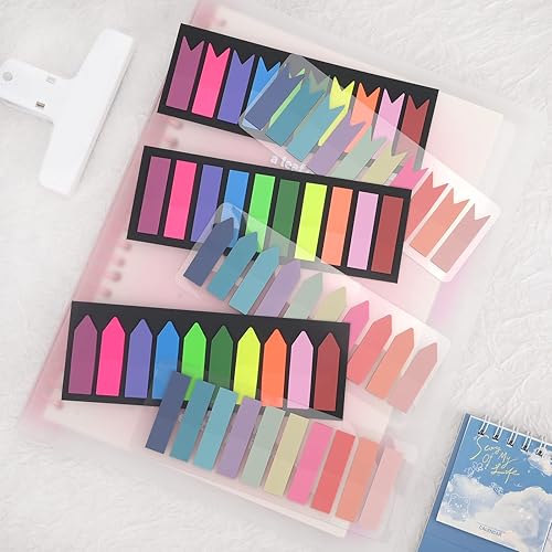 Miniatura 6 de Temiary 1200 pestañas adhesivas transparentes para índice, marcadores de página para anotar libros, pestañas translúcidas de bandera de flecha,