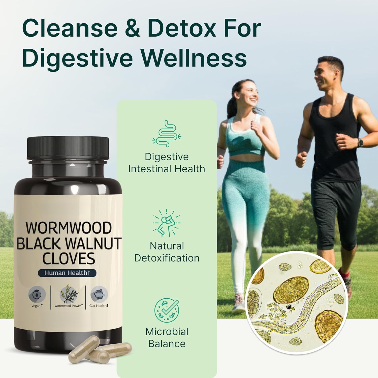 Wormwood Black Walnut Clove - Cleanse, Detox, Intestinal Guard Formula