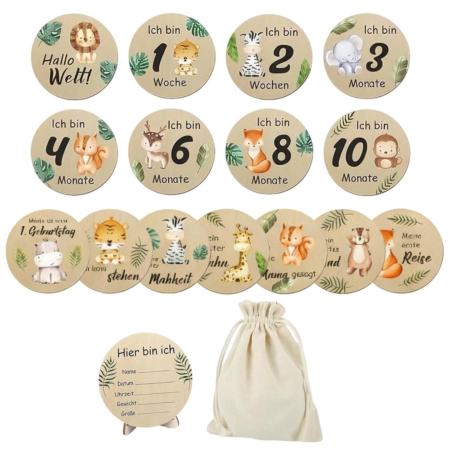 Fa mérföldkő kártya szett teljes nézet