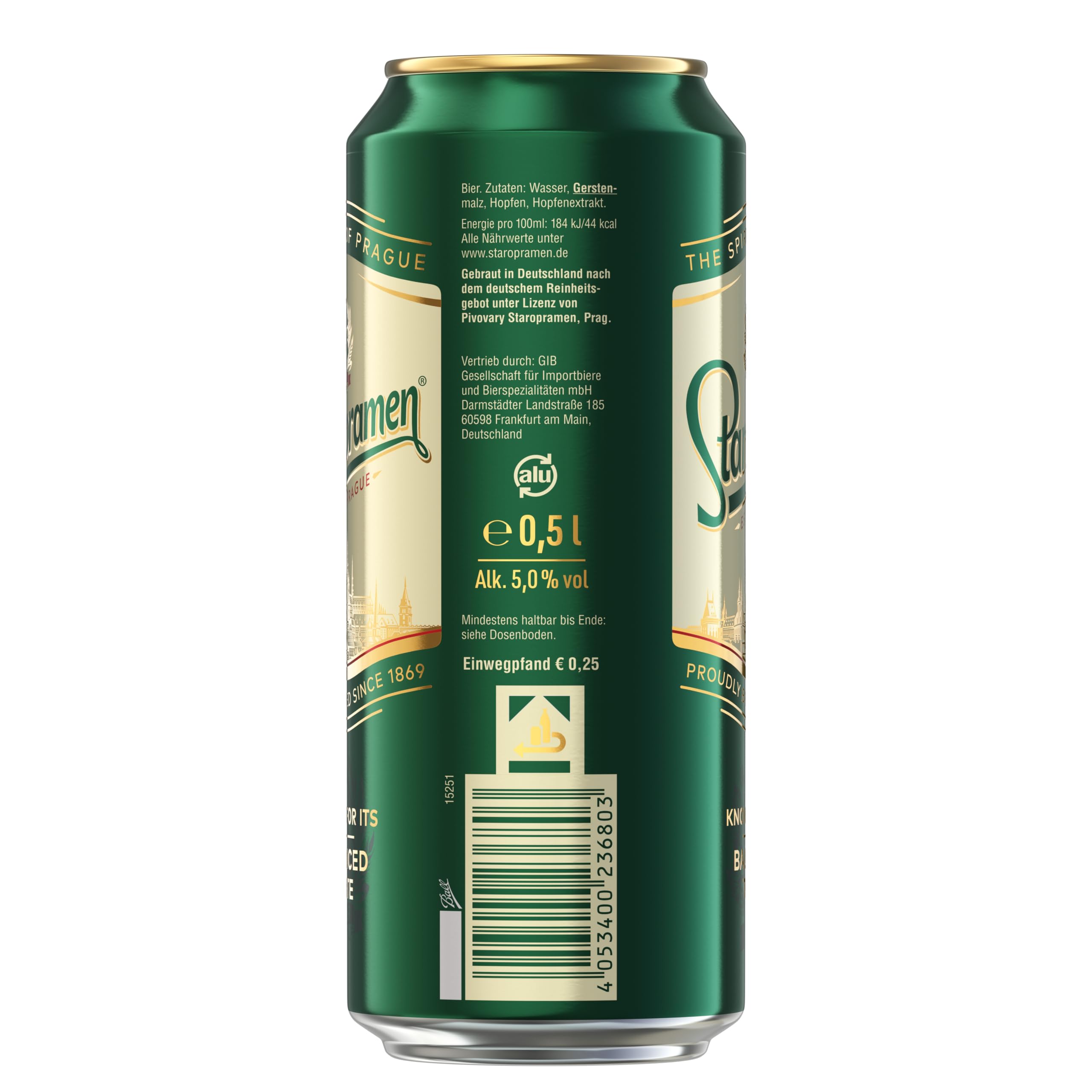 Staropramen Premium Lager, EINWEG 24x0,50 L Dose
