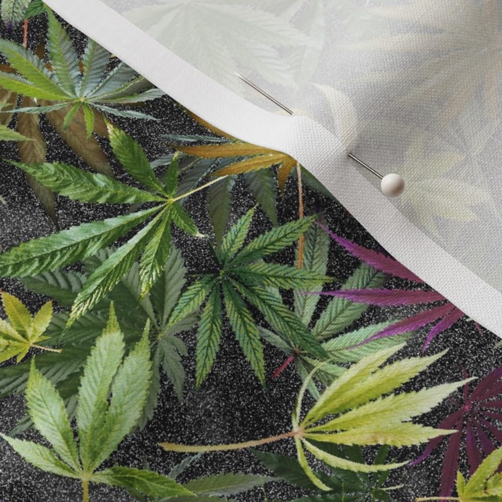 Spoonflower Fabric - Midnight Cannabis Leaves 420 Marijuana Hemp Camouflage Camoflage Herb Printed on Petal Signature Cotton Fabric by The Yard - Sewing Quilting Apparel Crafts Decor