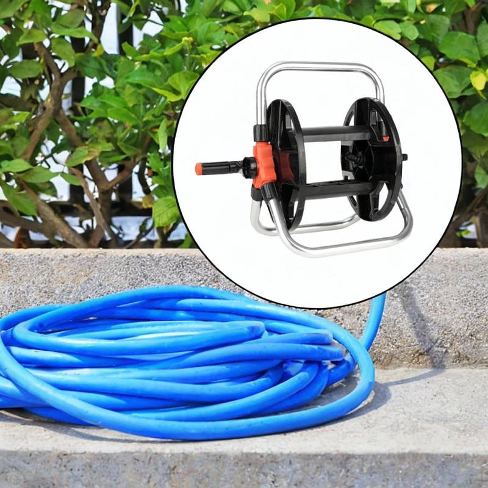 Homyl Carro Portamanguera de Jardín Soporte Enrollador Portaherramientas para Almacenamiento de Resistente Estructura de Aluminio Y PP con
