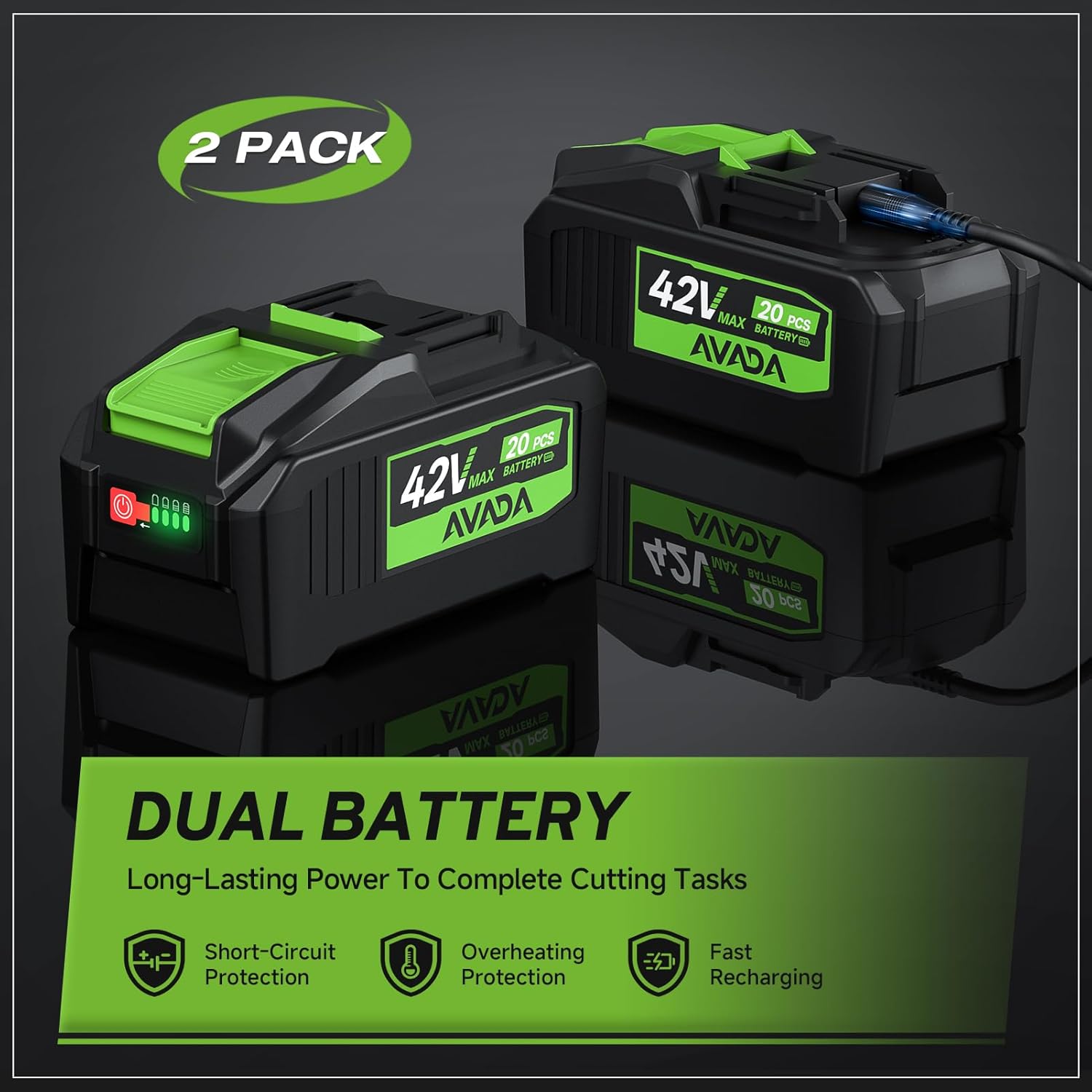 Electric Chainsaw Cordless, 42V 16 Inch Battery Chainsaw with Brushless Motor and Quiet Superior Cutting Power, Hand Battery Powered chainsaw for Tree Trimming Wood Cutting, 2 Battery and Charger - Image 4