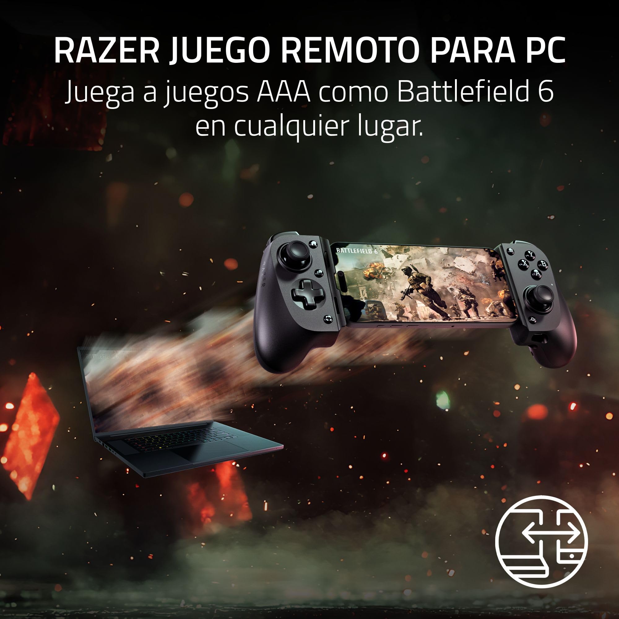Razer Kishi V3 - Mando háptico gaming USB-C para iPhones y smartphones Android - Plug and Play - sticks analógicos antideriva (12 botones - hápticos Sensa HD - app Nexus) Negro
