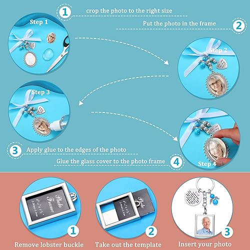 Miniatura 3 de 2 piezas de ramo de boda, ramo de novia, dije de encaje ovalado para novia, dije conmemorativo de ángel con la frase "You Are Always in My Heart"