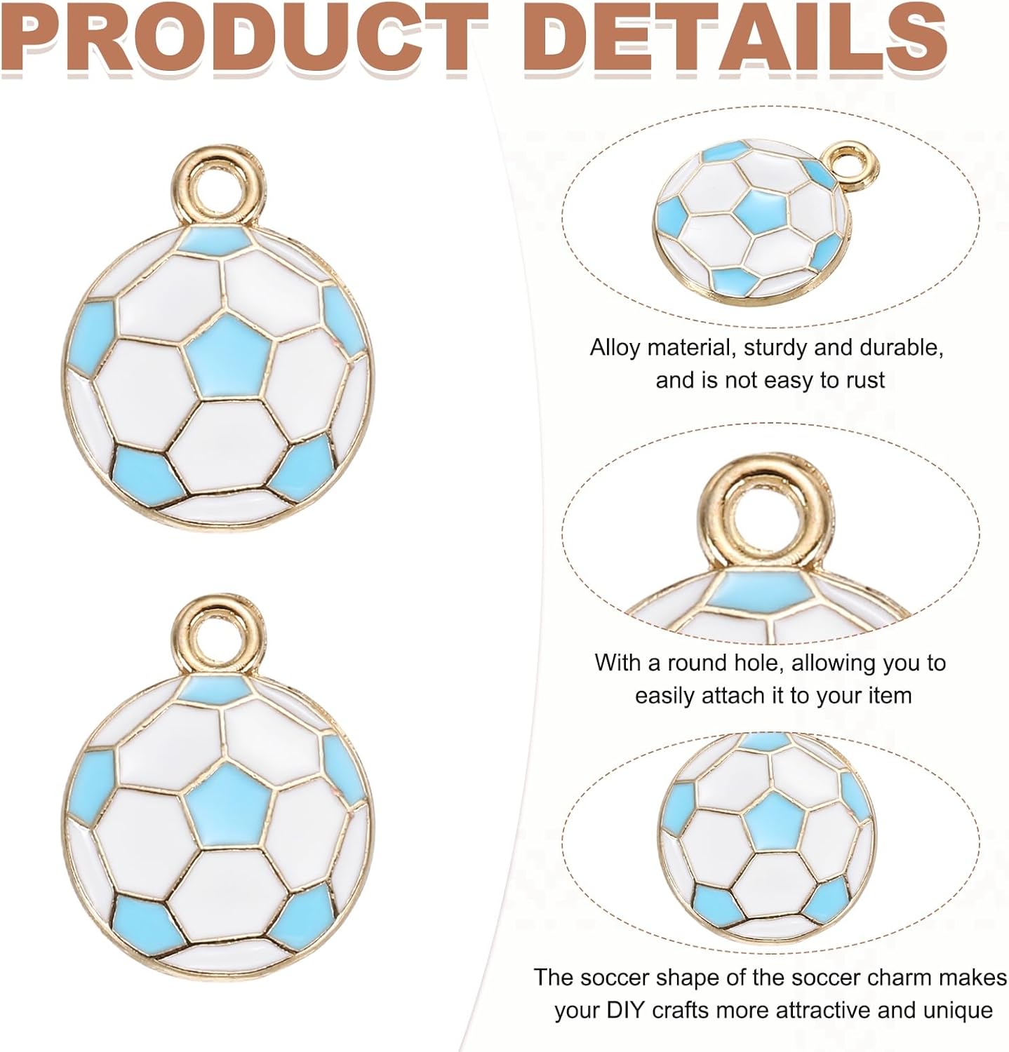 MECCANIXITY Soccer Charm Alloy Enamel Football Sports Charm Pendant Small Cute Bulk for DIY Accessories - Image 3