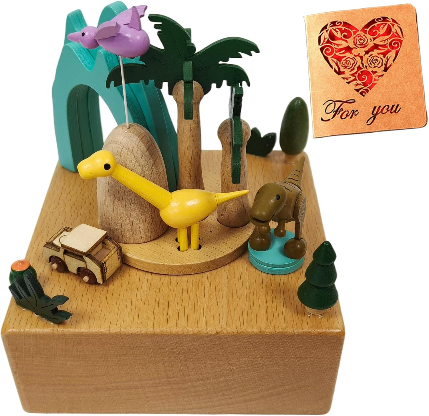 Briskfeel Wooden Music Box with Rotating Couple Holding Balloons - Plays Canon in D Mechanical Musical Box - Gift for Birthday, Valentine's Day, Wedding, Anniversary, Home Décor (Prospect)