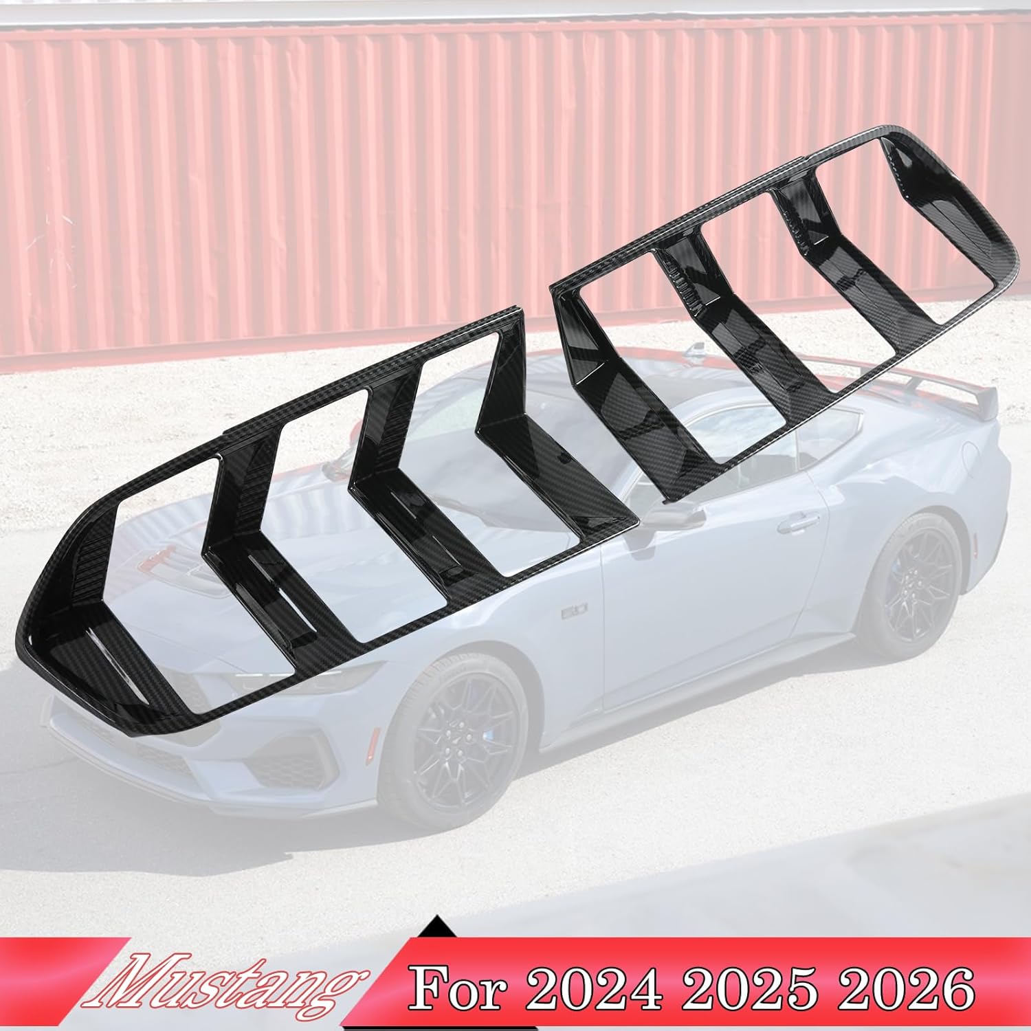Taillight Cover,for Ford Mustang 2024 2025 2026,2PCS Tail Light Covers Tail Lamp Trim Decoration Car Sport Accessories - Carbon Fiber