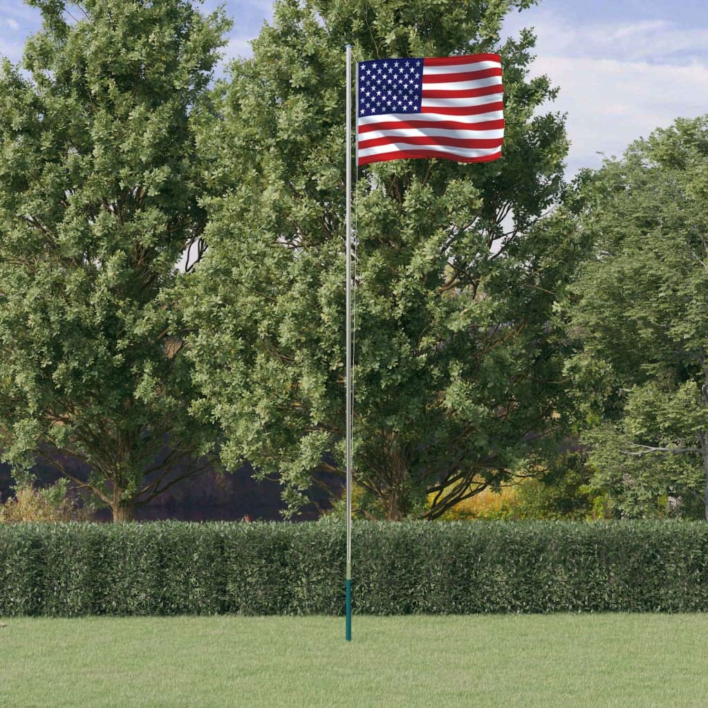 Drapeau des États-Unis et mât 6,23 m en aluminium de haute qualité pour décorer votre propriété