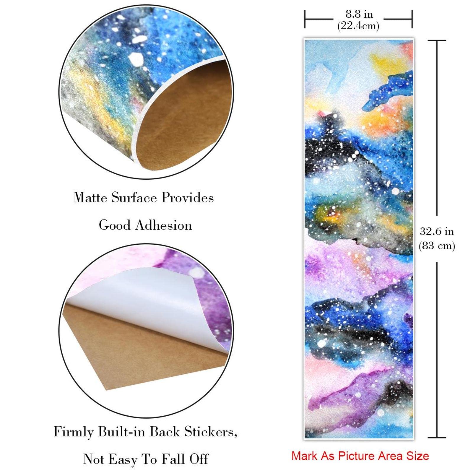 Watercolor Galaxy Lot de 2 feuilles de papier abrasif pour planche de skateboard et longboard