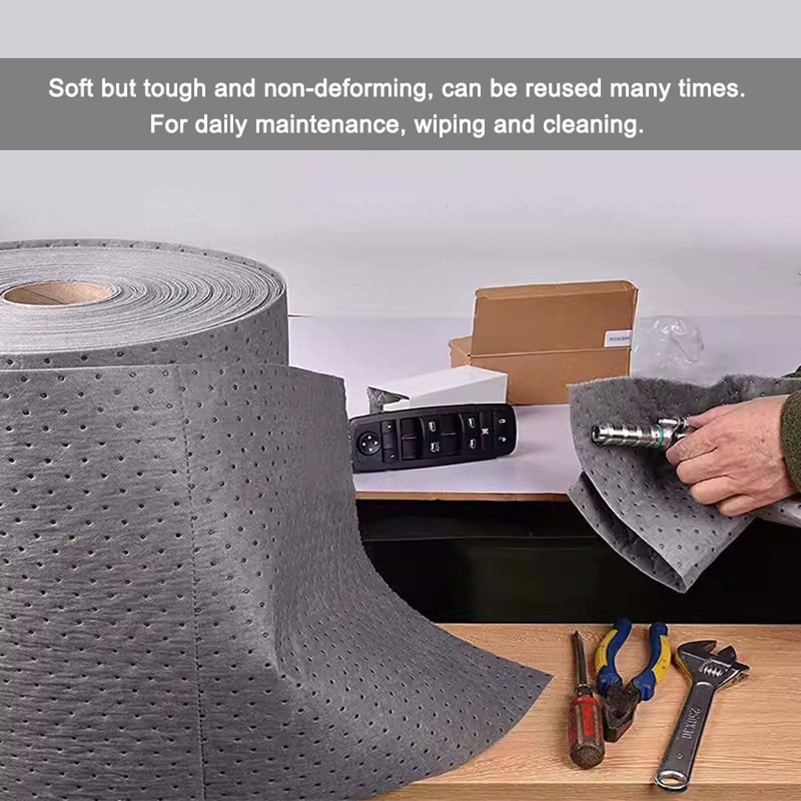 Universal-Saugmatte, Öl Saugpads, Öl Pflege Mattenrolle, Teppichrolle Für Industriewerkstätten, Für Öl/Wasser/Chemikalien, Wiederverwendbar