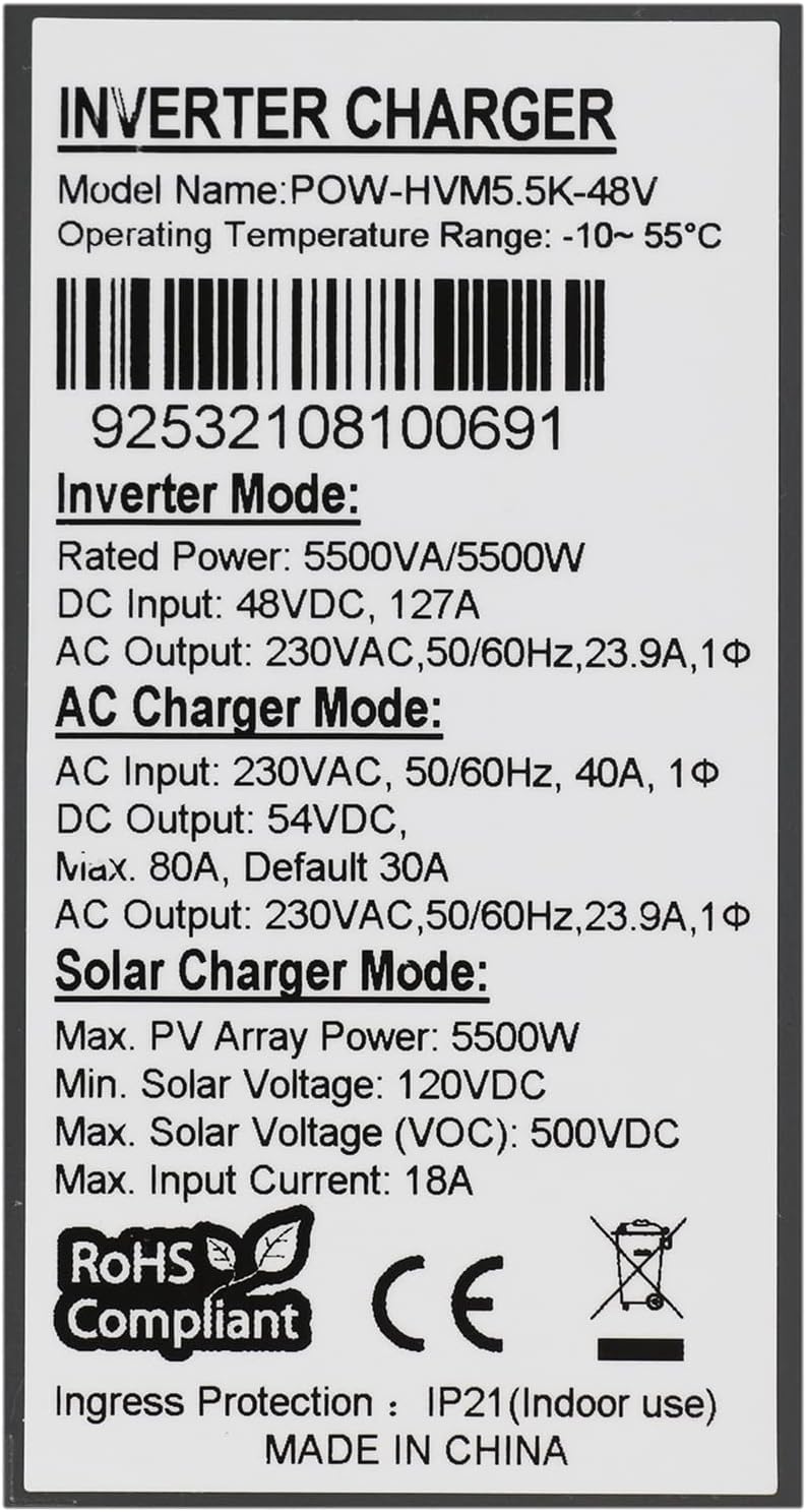 Close-up of the Nairtech Solar Inverter Charger's LCD display and control panel.