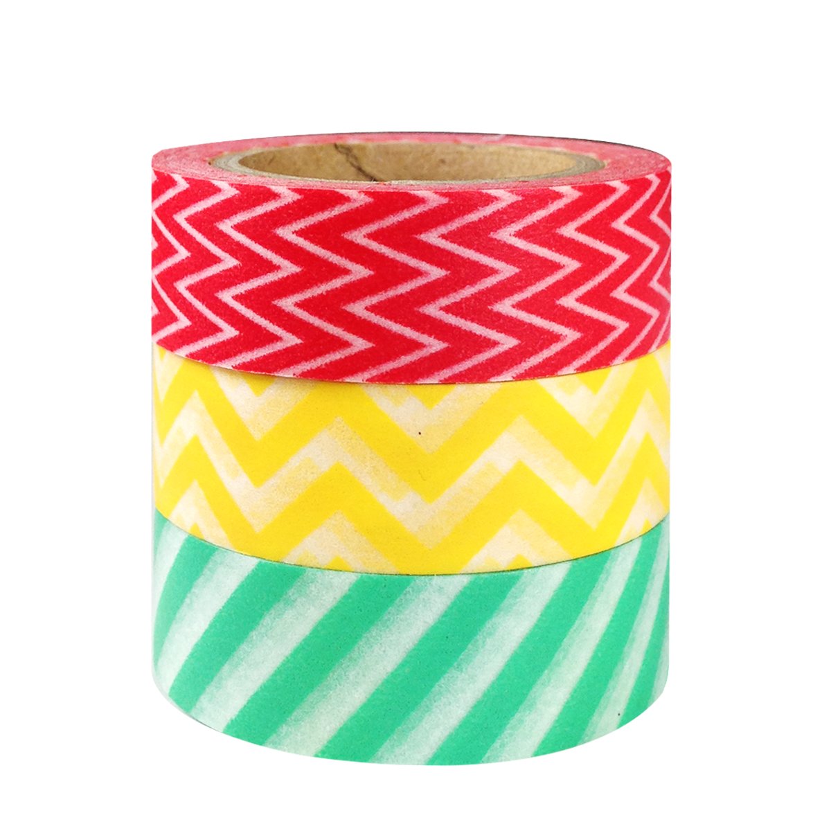 Washi tape japonais repositionnable vert Wrapables lot 3