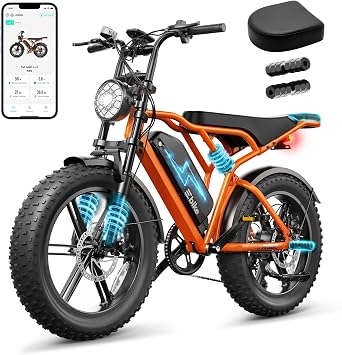 TST Electric Bike for Adults 1500W Peak 20" Fat Tire All-Terrain E-Bike 60/110 Miles Electric Dirt Bike - 48V 15/25 AH Battery Tested to UL 2849 Powered Electric Bicycle