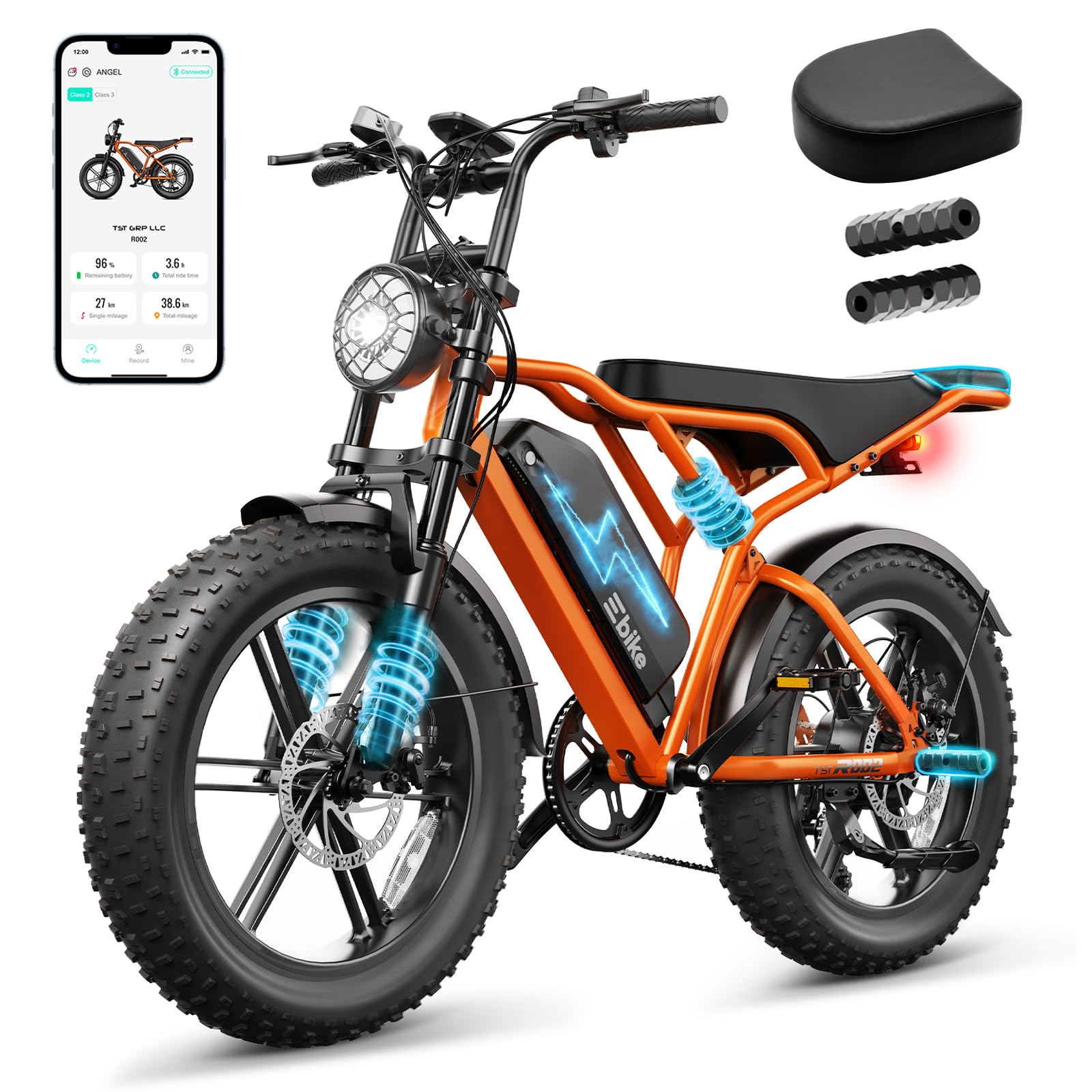 TST Electric Bike - 48V 30Ah Battery, 1500W Peak Motor, 20 * 4.0 Fat Tire