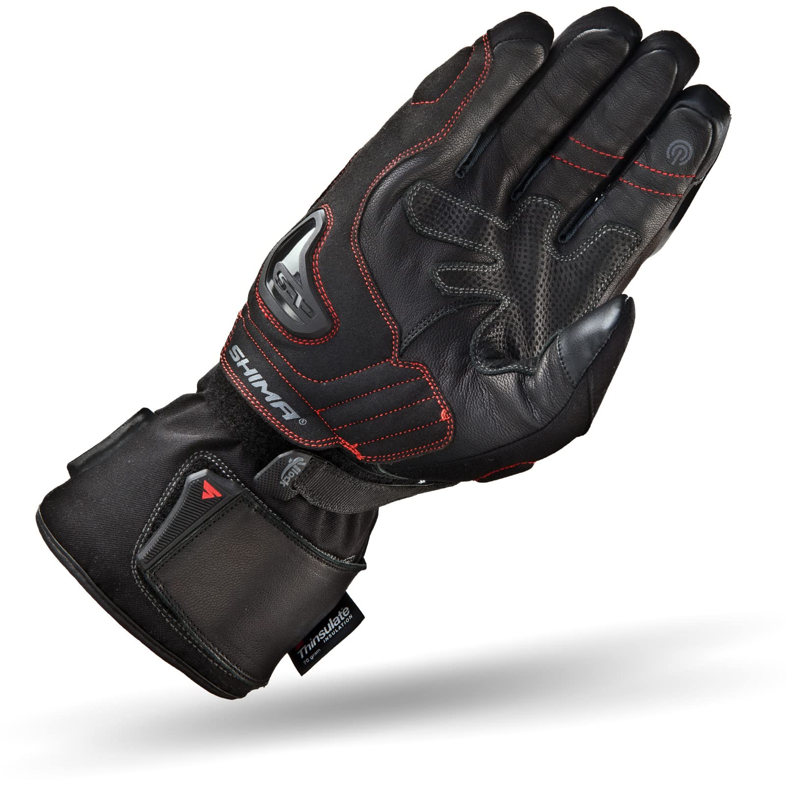 SHIMA INVERNO Motorradhandschuhe Herren - Ganzjährig, Wasserdichte, Touchscreen, Isolierte Handschuhe mit Knöchel und Finger Protektoren, Handflächenschieber, Verstärkte Handfläche (Schwarz, L)