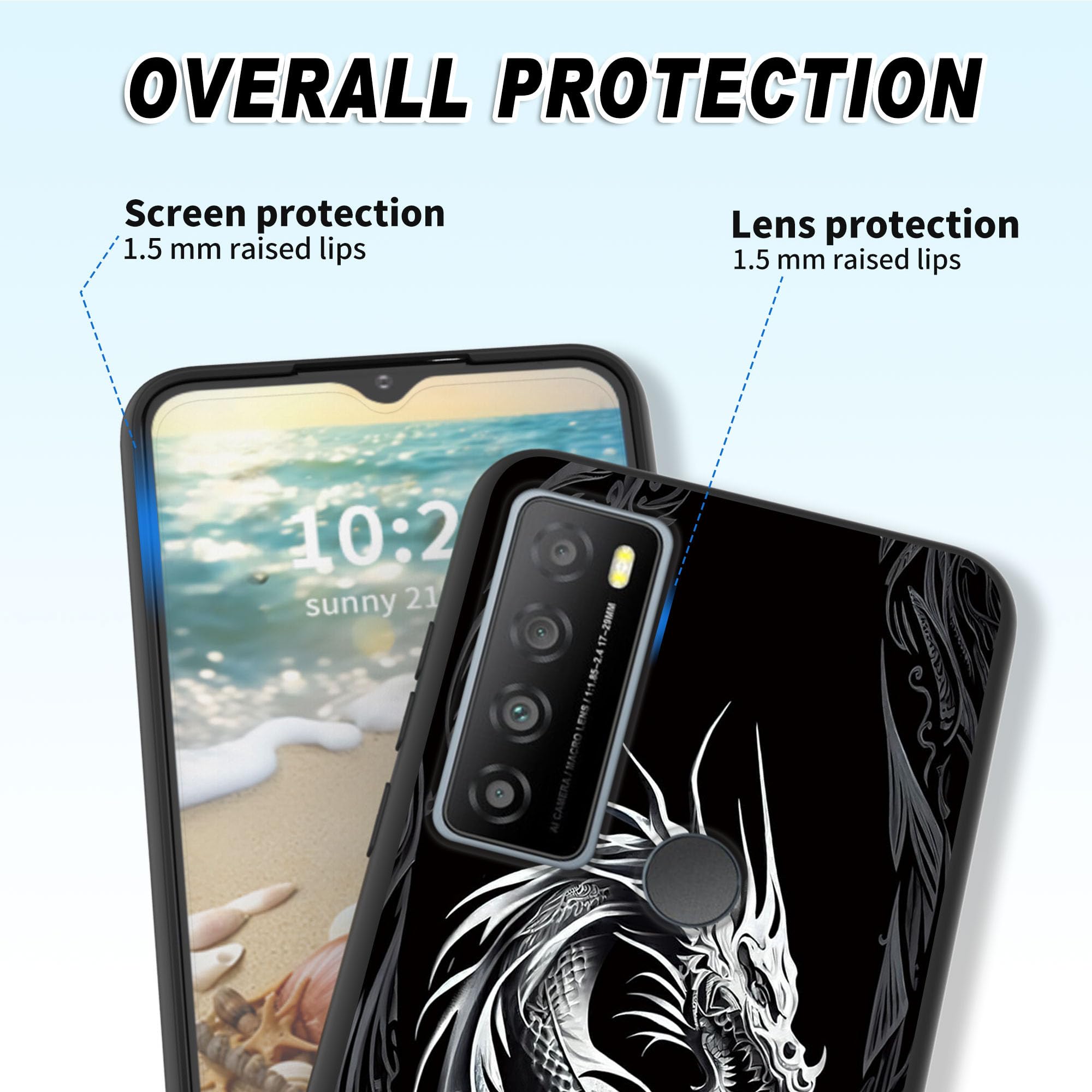 Amazon.com: RYUITHDJP for TCL 30XL Phone Case Dragon Black