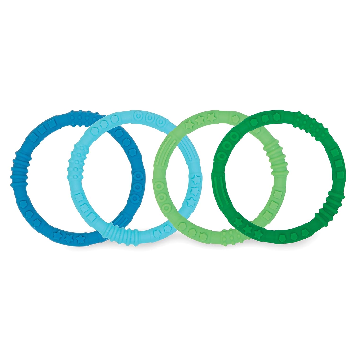 Bumkins Baby Teething Freezer Toy Keys Rings, Soft Flexible Pacifier to Chew, Cool