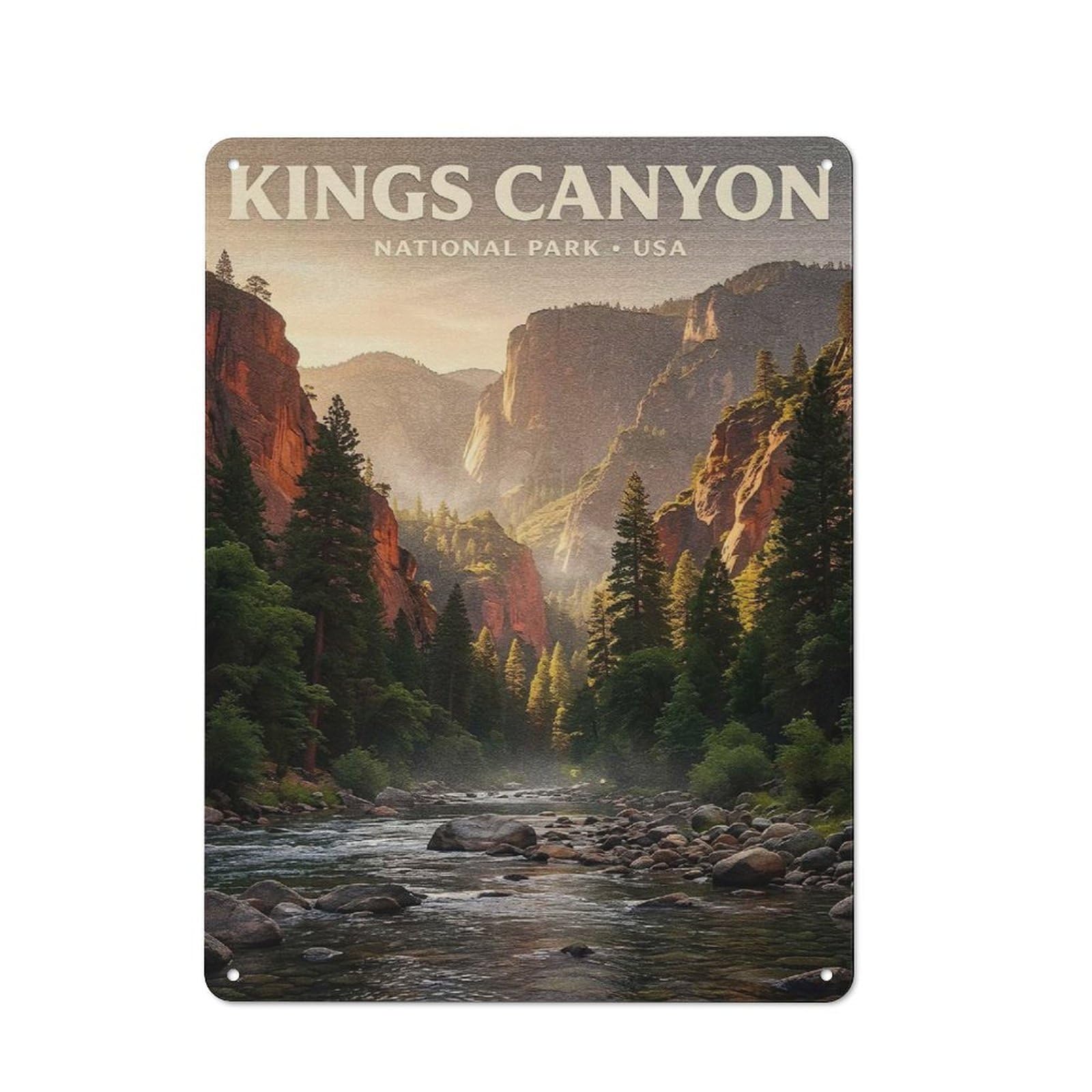 Junmoney Style-17 For Lounge Or Reading Corner, Kings Canyon National Park Vintage Metal Sign 40X30cm, For Collectors Decorating Lounges And Reading Corners