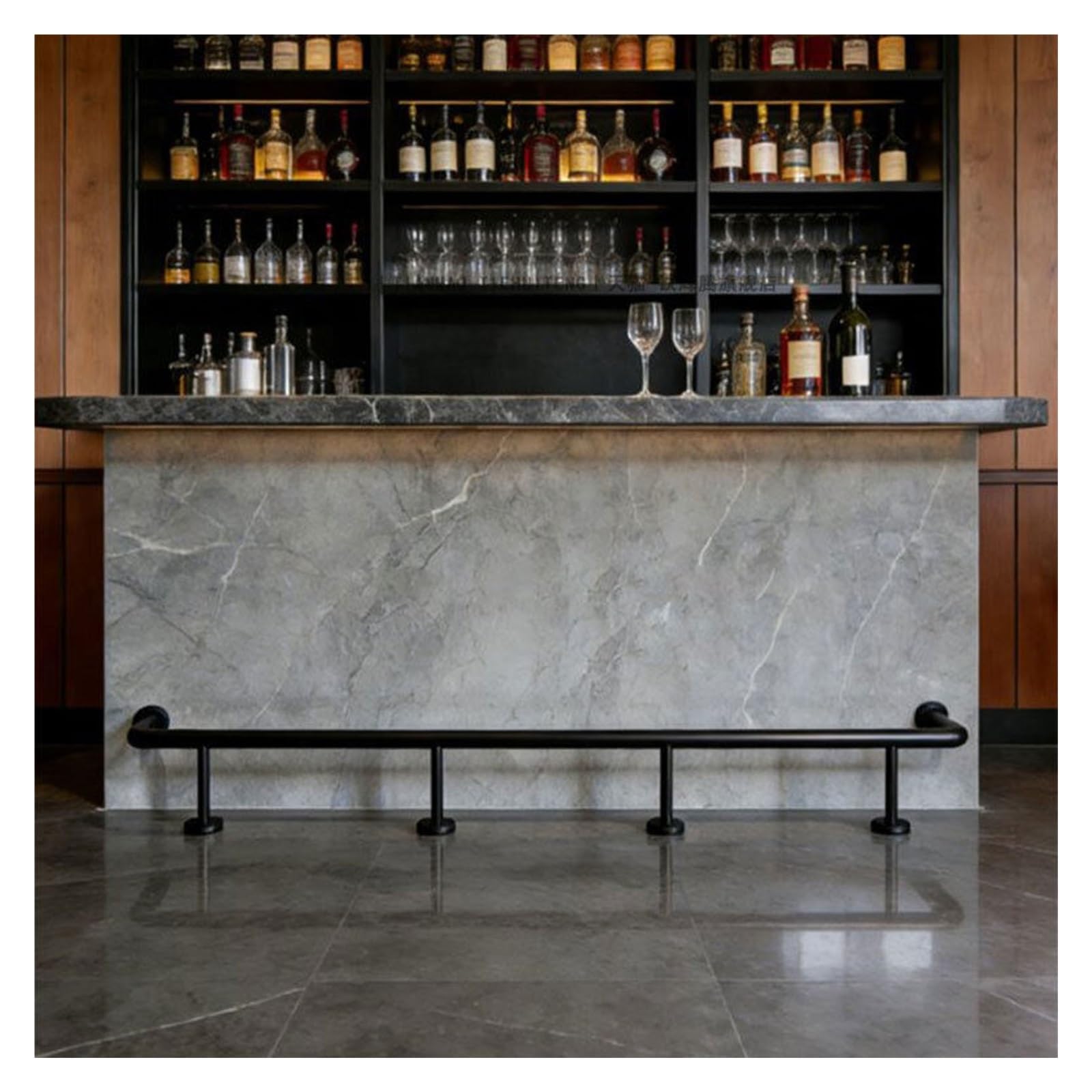 Rampe de pied réglable pour îlot de cuisine, pub ou bar à domicile, repose-pieds confortable universel avec matériel d'installation