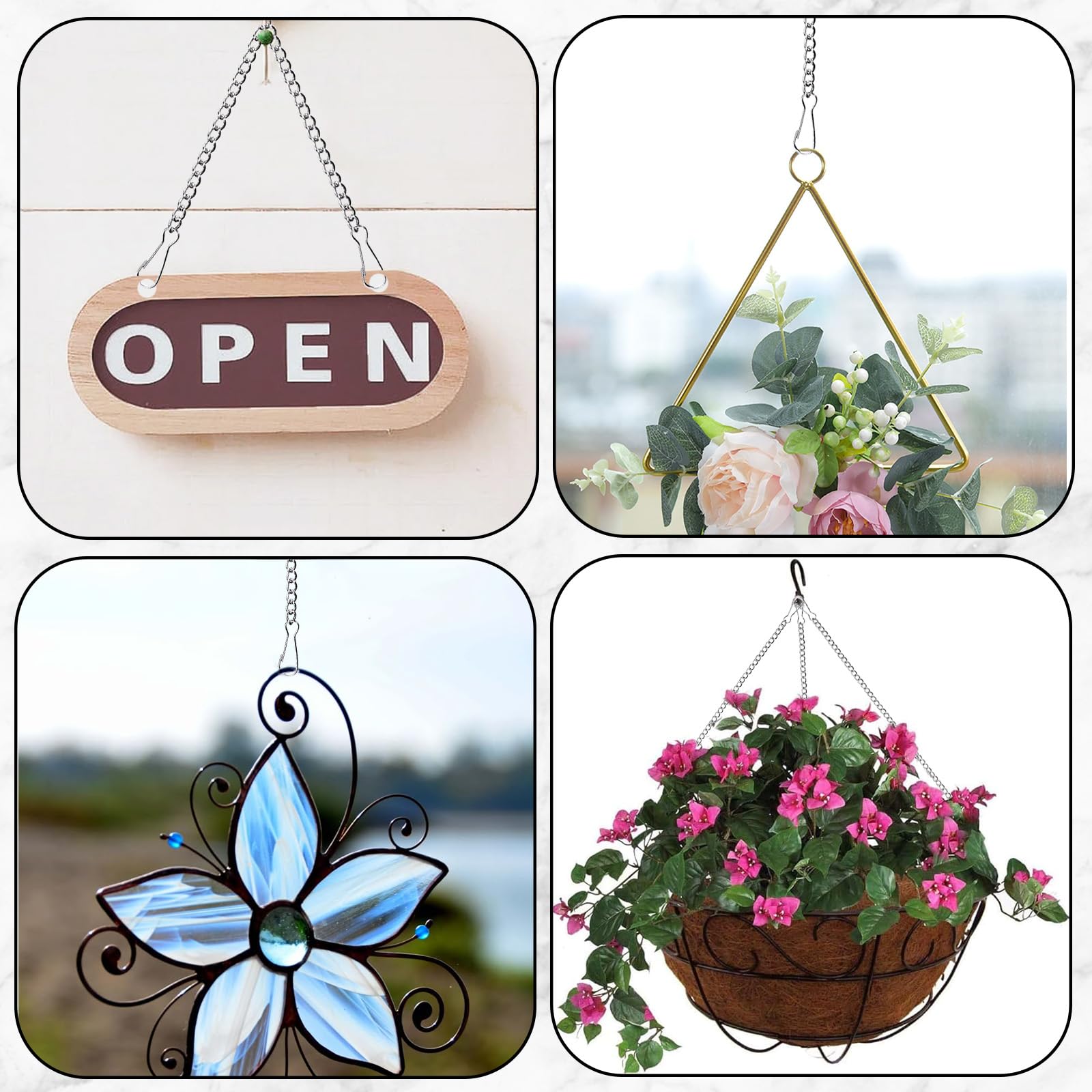 MBAIYO 10 Pcs 20 Inch Stained Glass Window Hanging Chain - Image 4