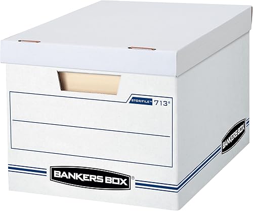 Bankers Box Store Archiveros de configuración estándar, con tapa removible, para tamaño carta y oficio, caja de 30 (0071304), blanco