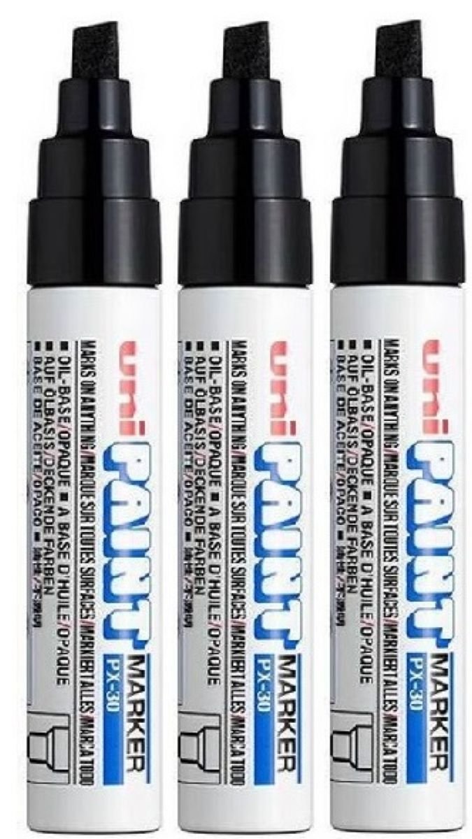 Uni PX-30 Paint Marker Broad Chisel Tip 8mm Line Black (Pack 6) - 151225000 - View #8