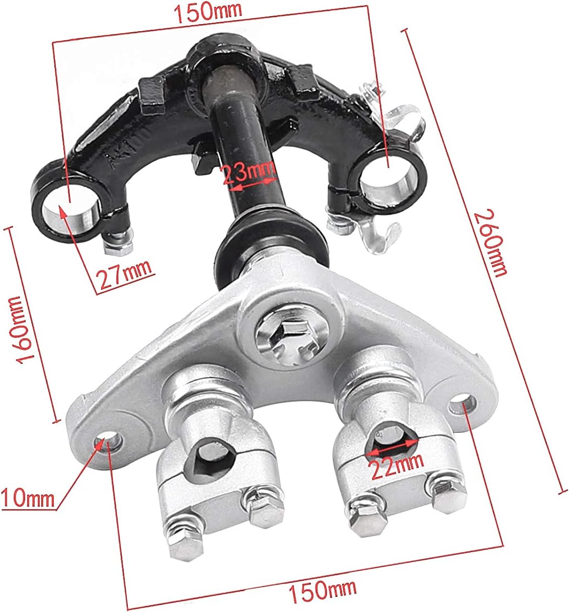 TDPRO 27mm Front Forks Suspension Shocks with Triple Tree Handlebar Riser Clamp for CRF50 70cc 90cc 110cc Dirt Bike Drum Brake