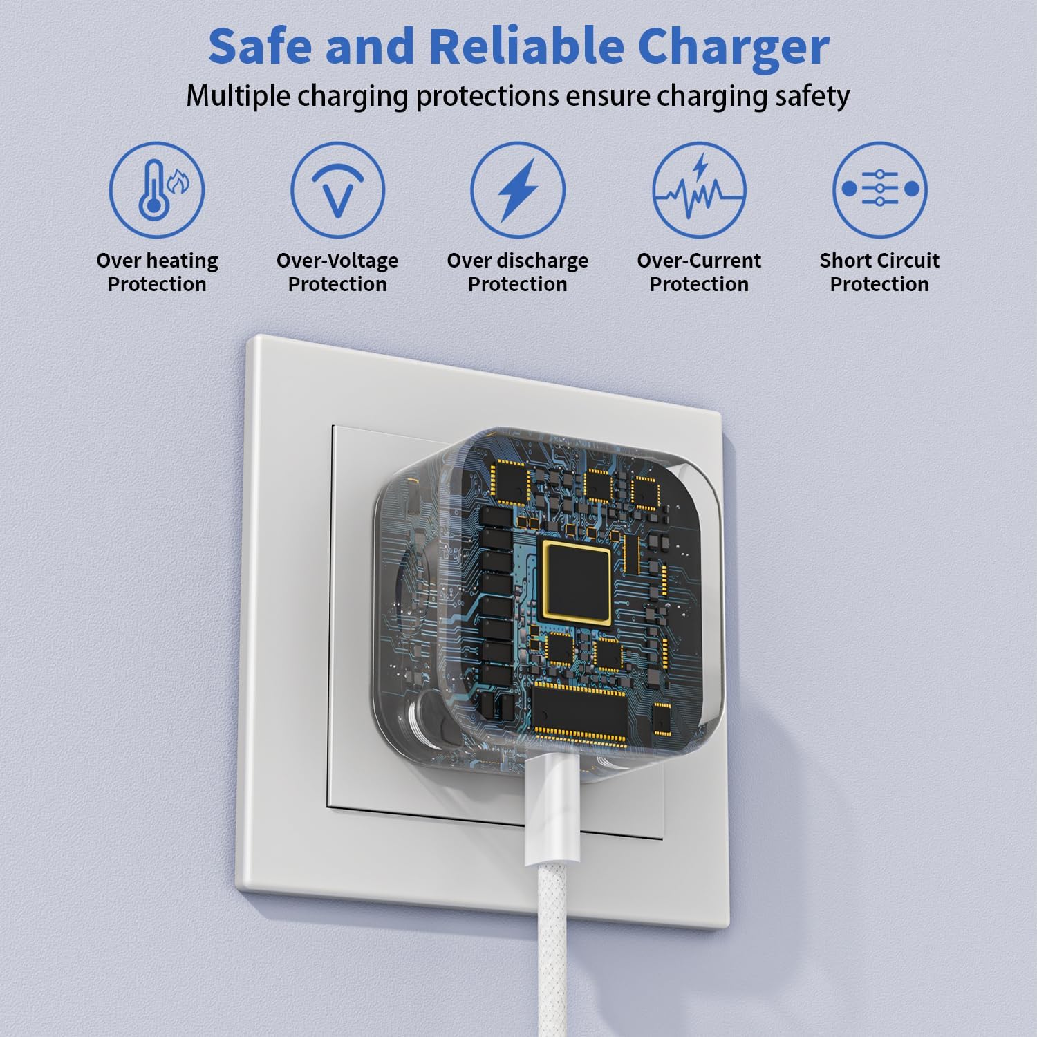 40-60W USB C Charger iPhone 17 Fast Charging,2 Pack 40W Foldable Dynamic USB C Power Adapter with 60W Max&6FT Type C- C Charging Woven Cable for iPhone 17 Air/17 Pro Max/16/16 Pro/15/iPad Pro/Air/Mini