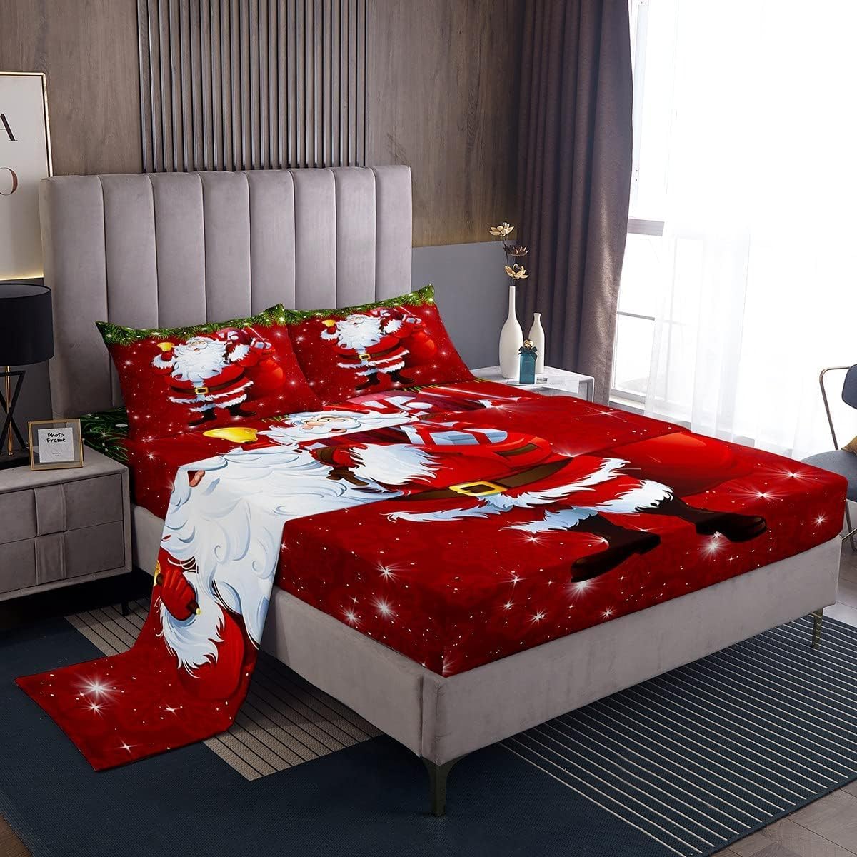 Erosebridal Christmas Sheet Set Queen Christmas Holiday