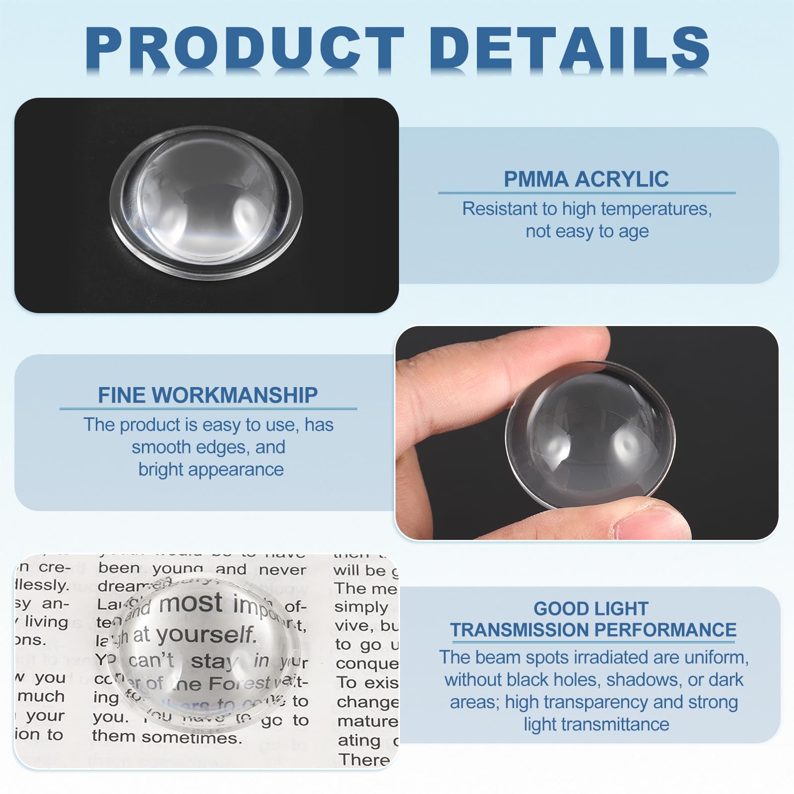 PATIKIL Diameter 34mm Flat Convex Lens - Image 3