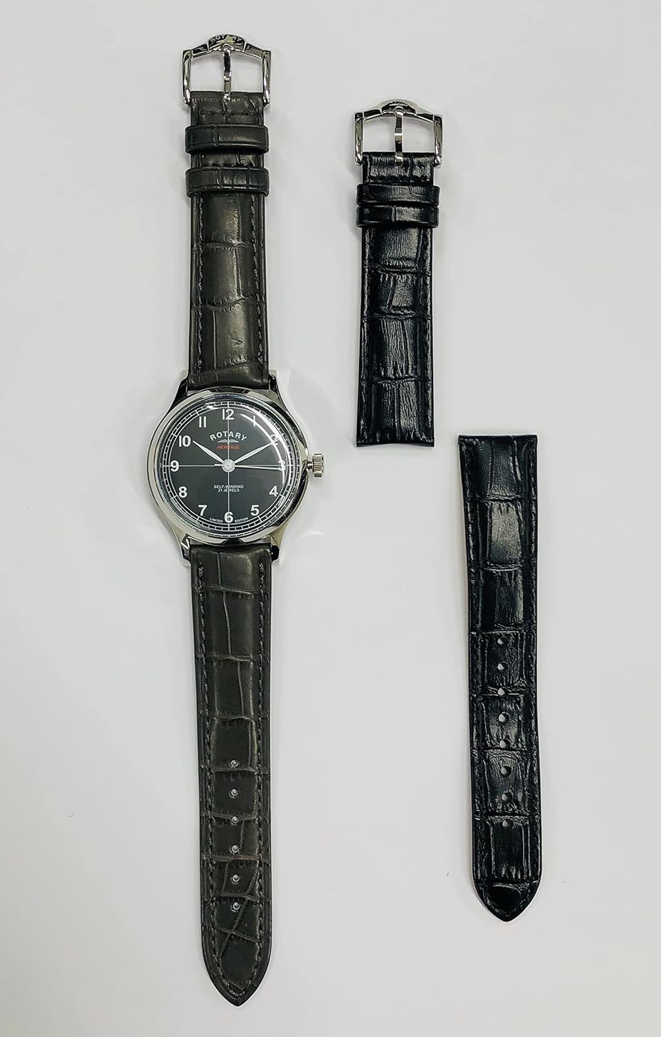 ロータリー] 自動巻き腕時計 HERITAGE ブラック 04NT メンズ