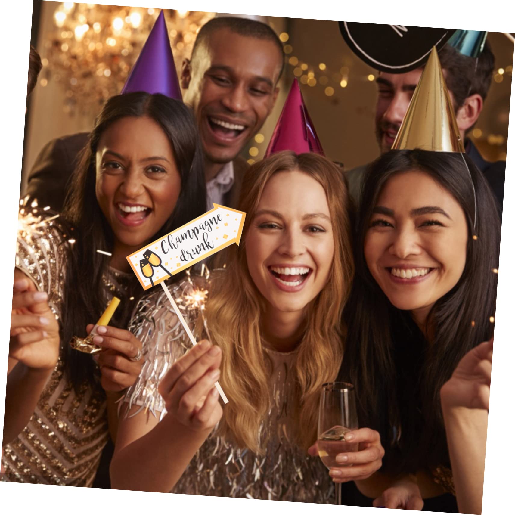 TOPBATHY 3 Set Unici Di Oggetti Di Scena Per Foto Di Capodanno 2023 Decorazioni Per Feste in Carta Portatile Per Momenti Memorabili 46 Pezzi * 3