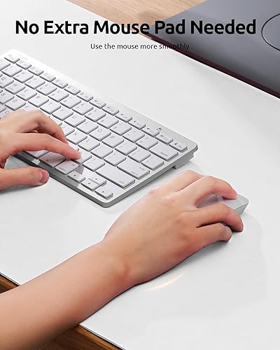 Miniatura 3 de YSAGi Protector de escritorio de cuero, tapete de oficina, alfombrilla grande para mouse, antideslizante, de piel sintética, escritorio para laptop,