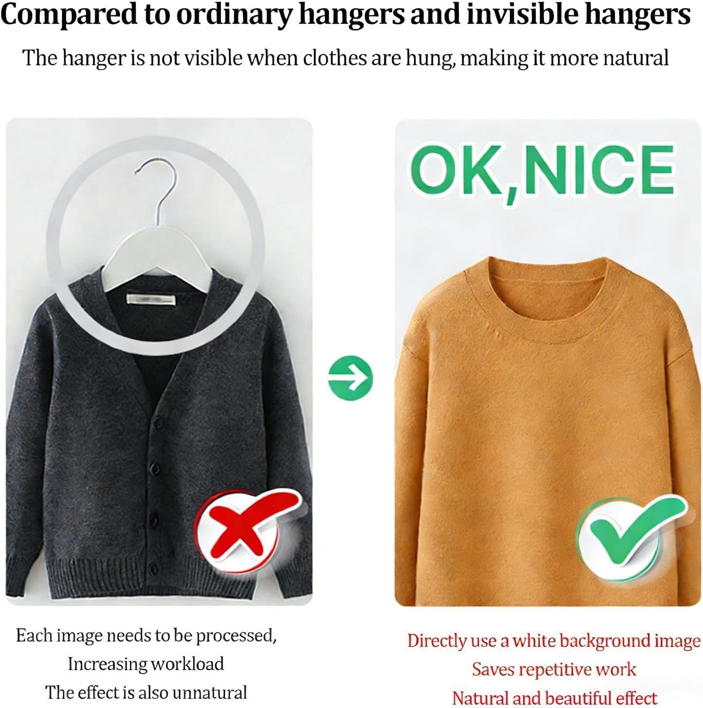 Adjustable Acrylic Mannequin Hanger for Clothing Display, Invisible Body Form for Photography, Ideal for Coats, Jackets, Sweaters & Kids' Fashion One Color Children